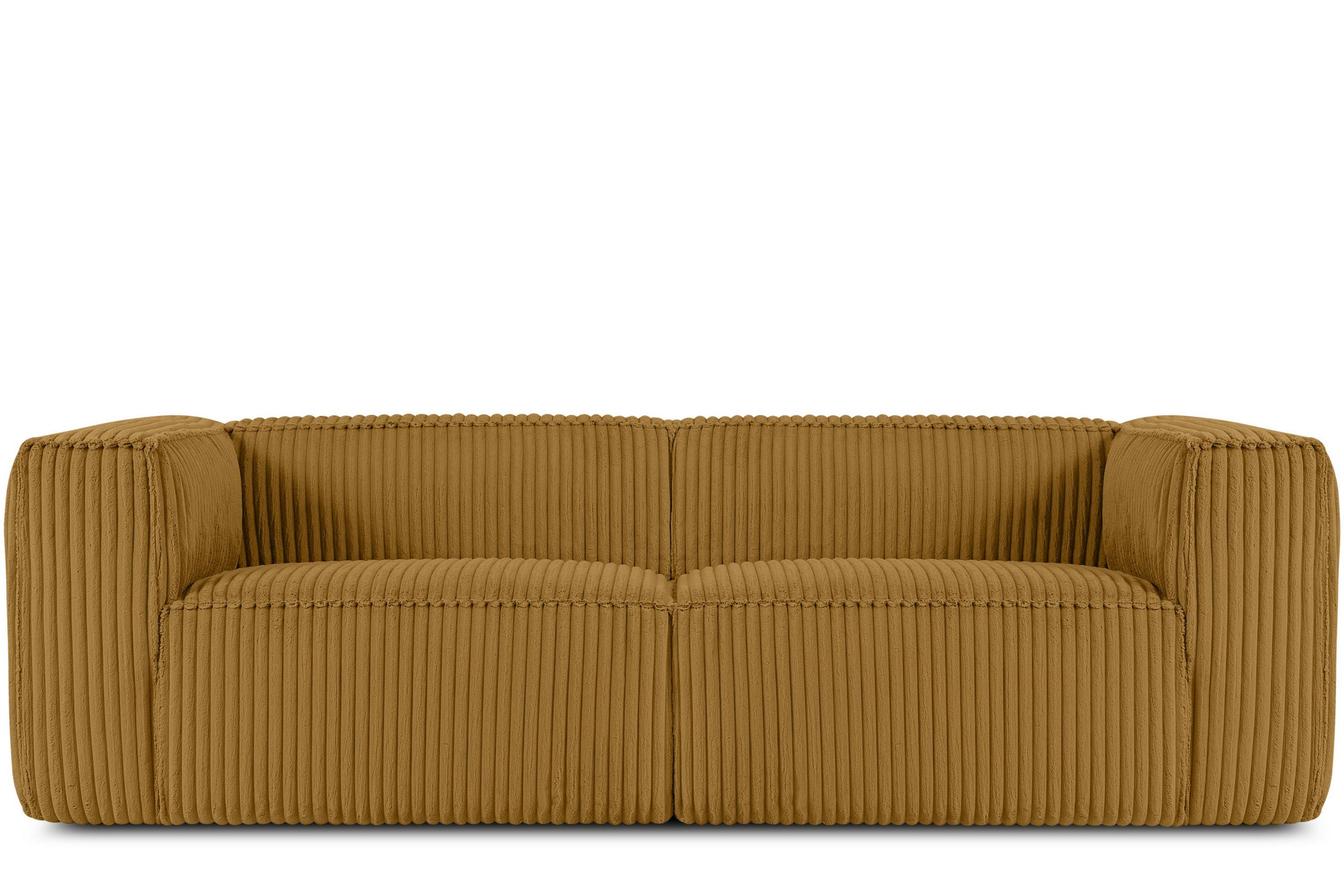 3-SITZER-SOFA FEROX Modern, Cord-Stoff, gelb - Gelb, Textil (246/73/96cm) - KONSIMO®