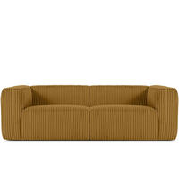 3-SITZER-SOFA FEROX Modern, Cord-Stoff, gelb - Gelb, Textil (246/73/96cm) - KONSIMO®
