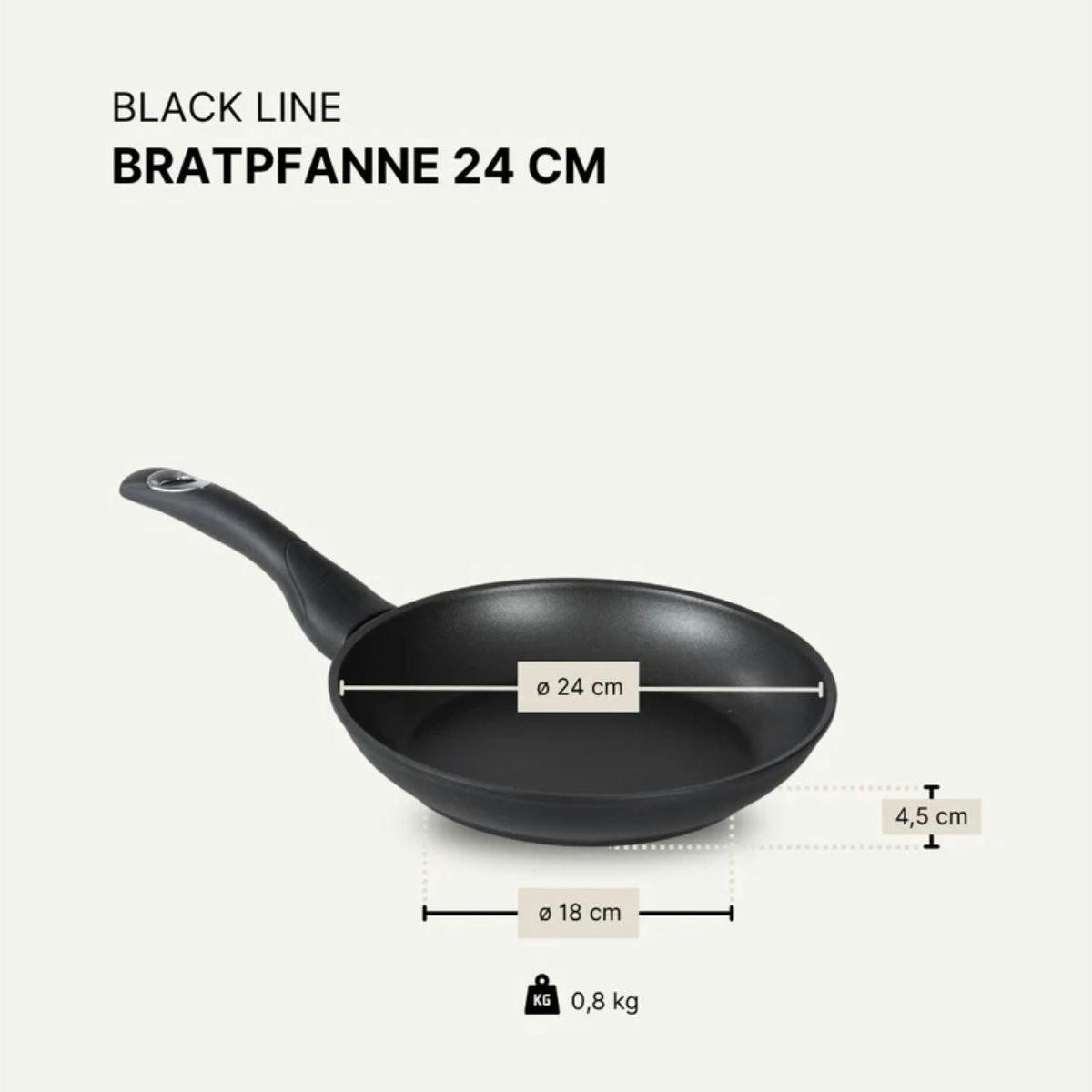 BRATPFANNE 24 cm BAF BLACKline für alle Herdarten - Multicolor, Metall (24cm) - BAF