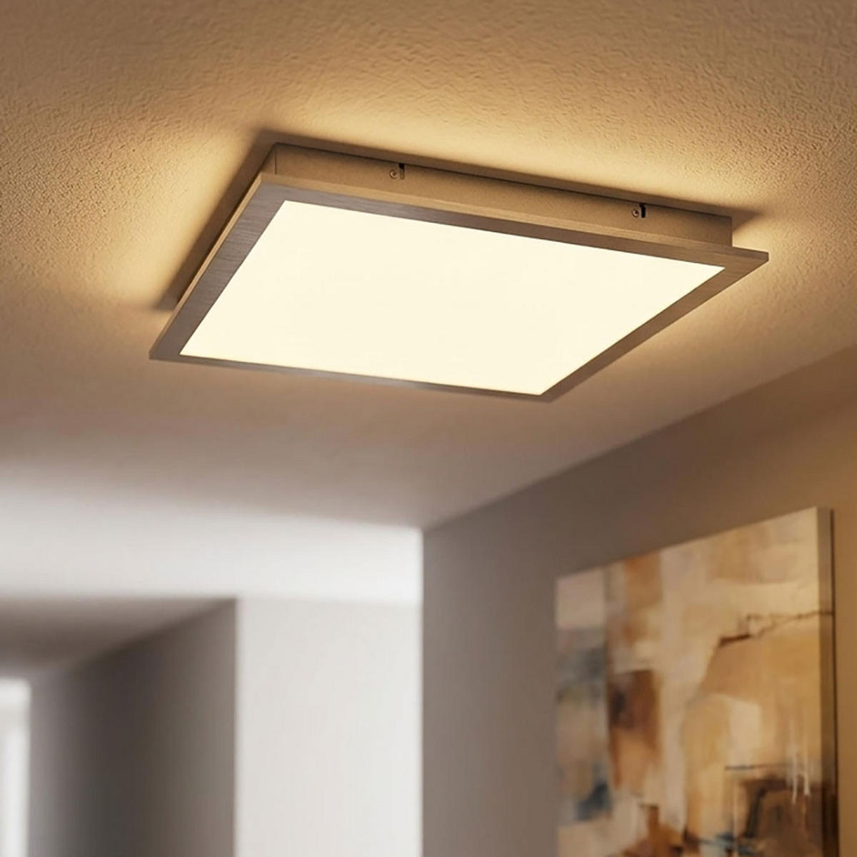 LED DECKENLEUCHTE Acryl Silber quadratisch - Silberfarben, Metall (60/60/6cm) - Globo Lighting