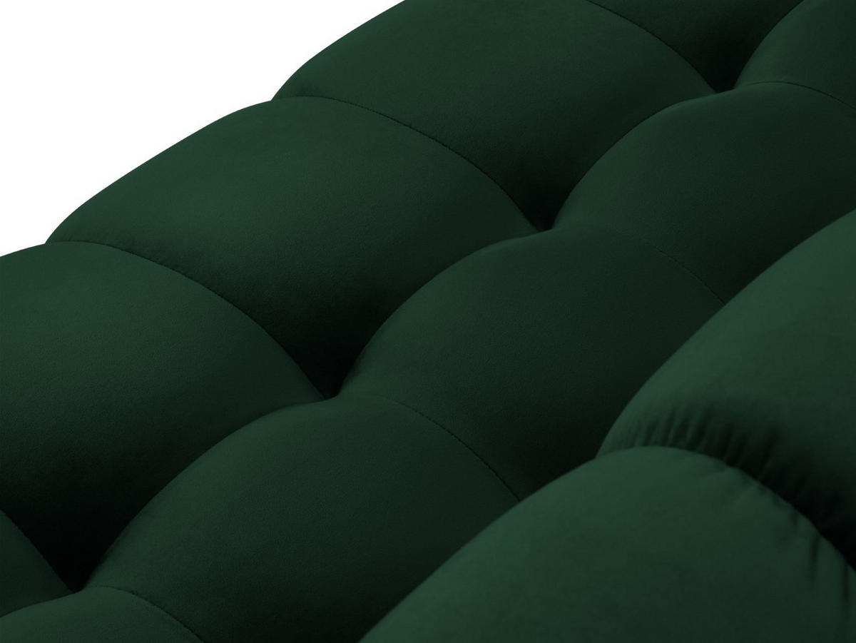 PANORAMASOFA Mamaia aus Samt flaschengrün 9 Sitzplätze - Grün, Textil (256/75/337cm) - Micadoni