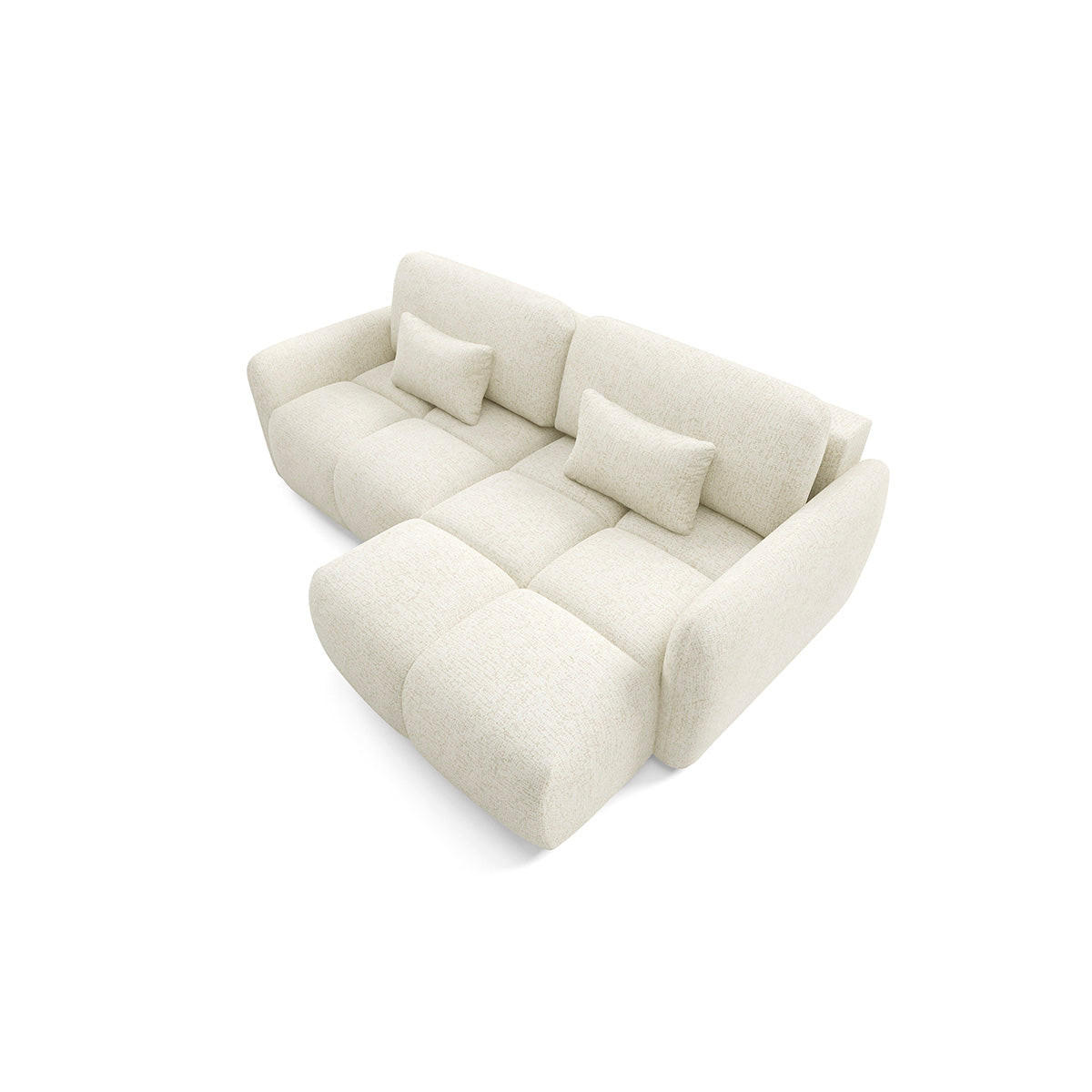ECKSOFA Cremeweiß - Weiß, Holz (240/165cm) - Petits-meubles