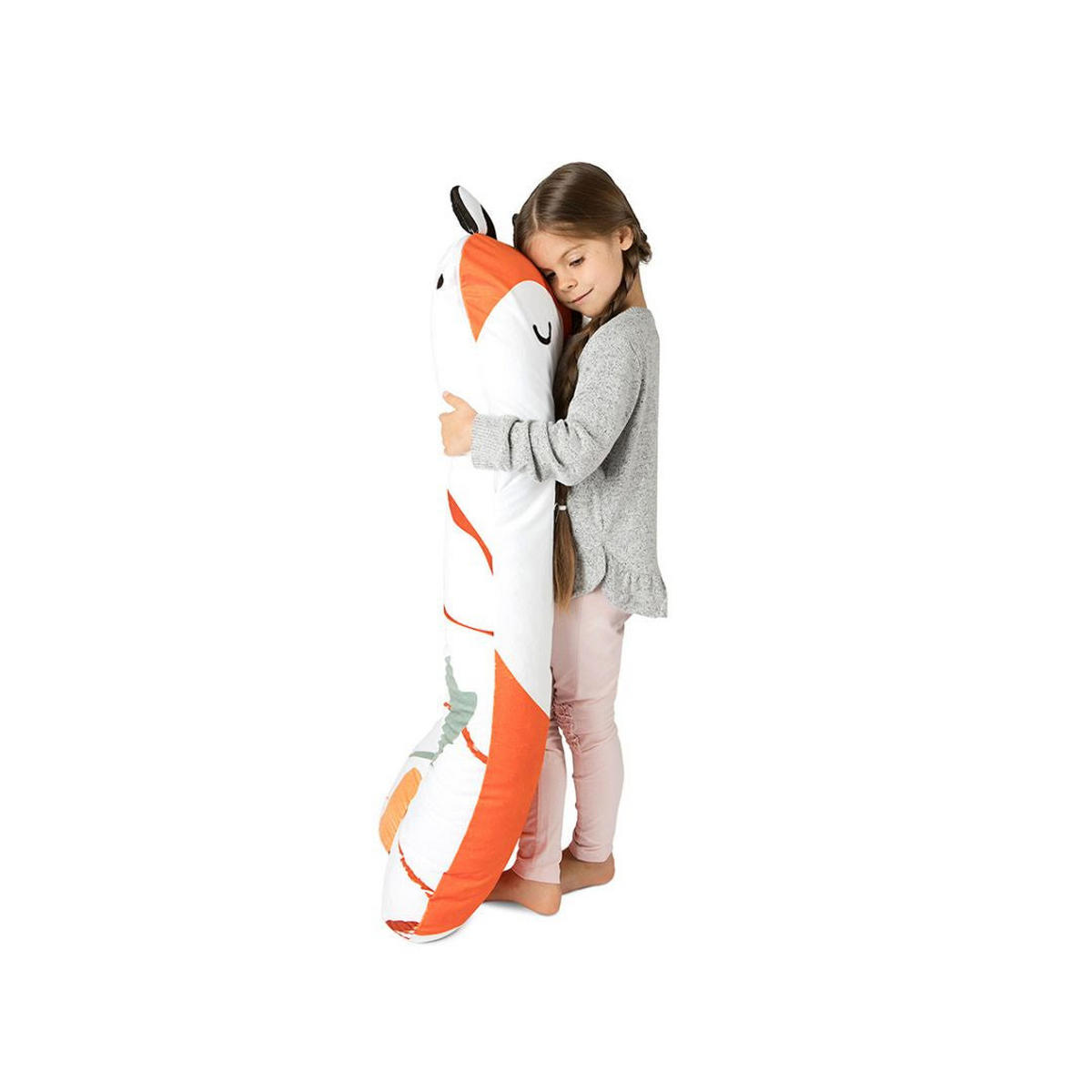 KISSEN für Kinder in U-Form Fuchs - Schwarz/Weiß, Textil (60/120cm) - KomfortKissen