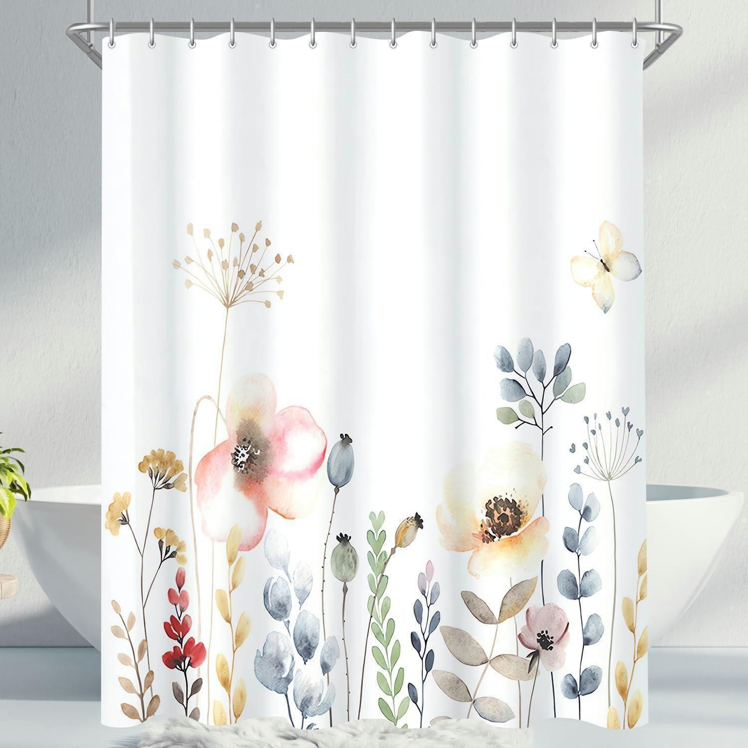 DUSCHVORHANG Blumenmuster 240 x 200 cm - Multicolor, Textil (240/200cm)