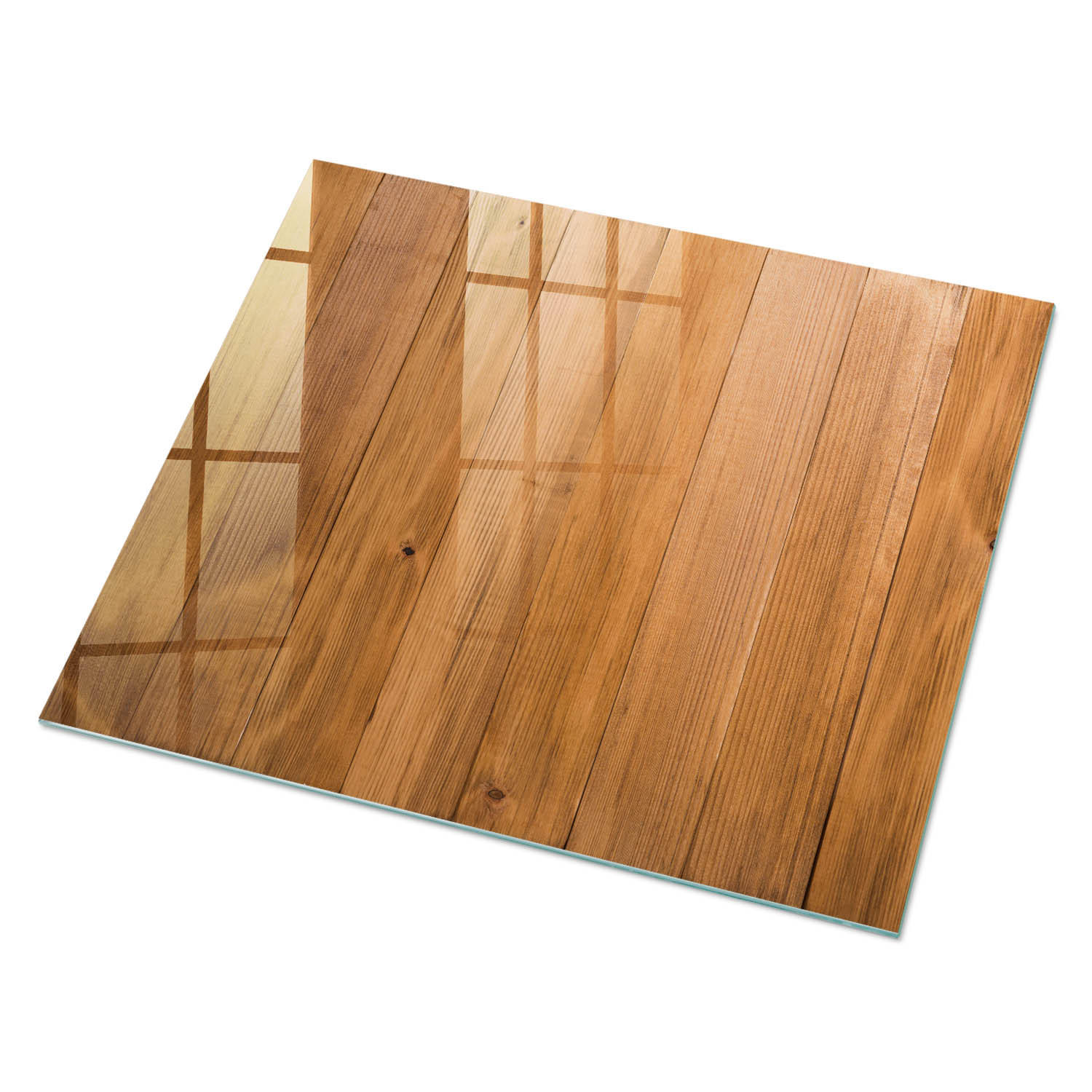 GLASPLATTE 80x60 cm – Holzbretter - Beige, Glas (0.4/80/60cm) - ArtPrintCave