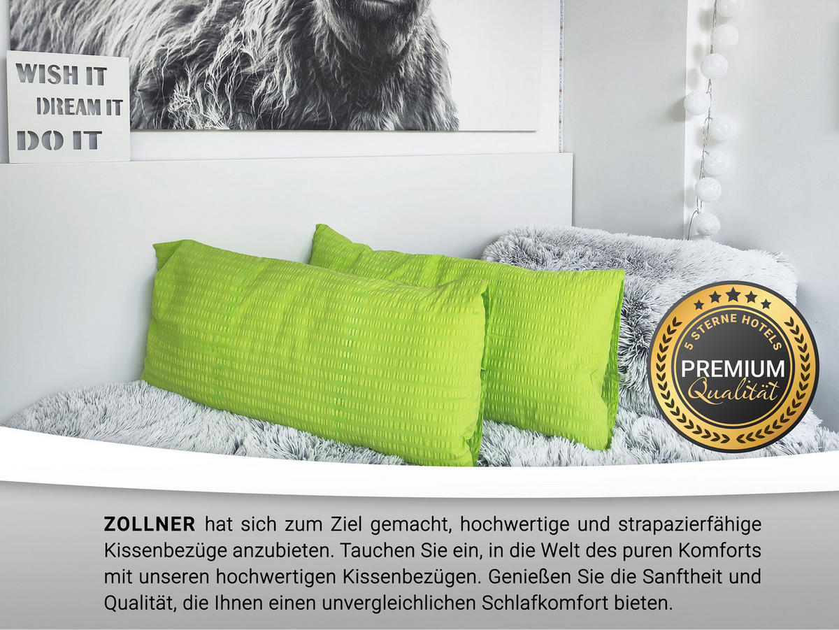 KISSENBEZUG, 2er-Set, 40x80 cm, 100% Baumwolle, Grün - Hellgrün, Textil (40/80cm) - Zollner
