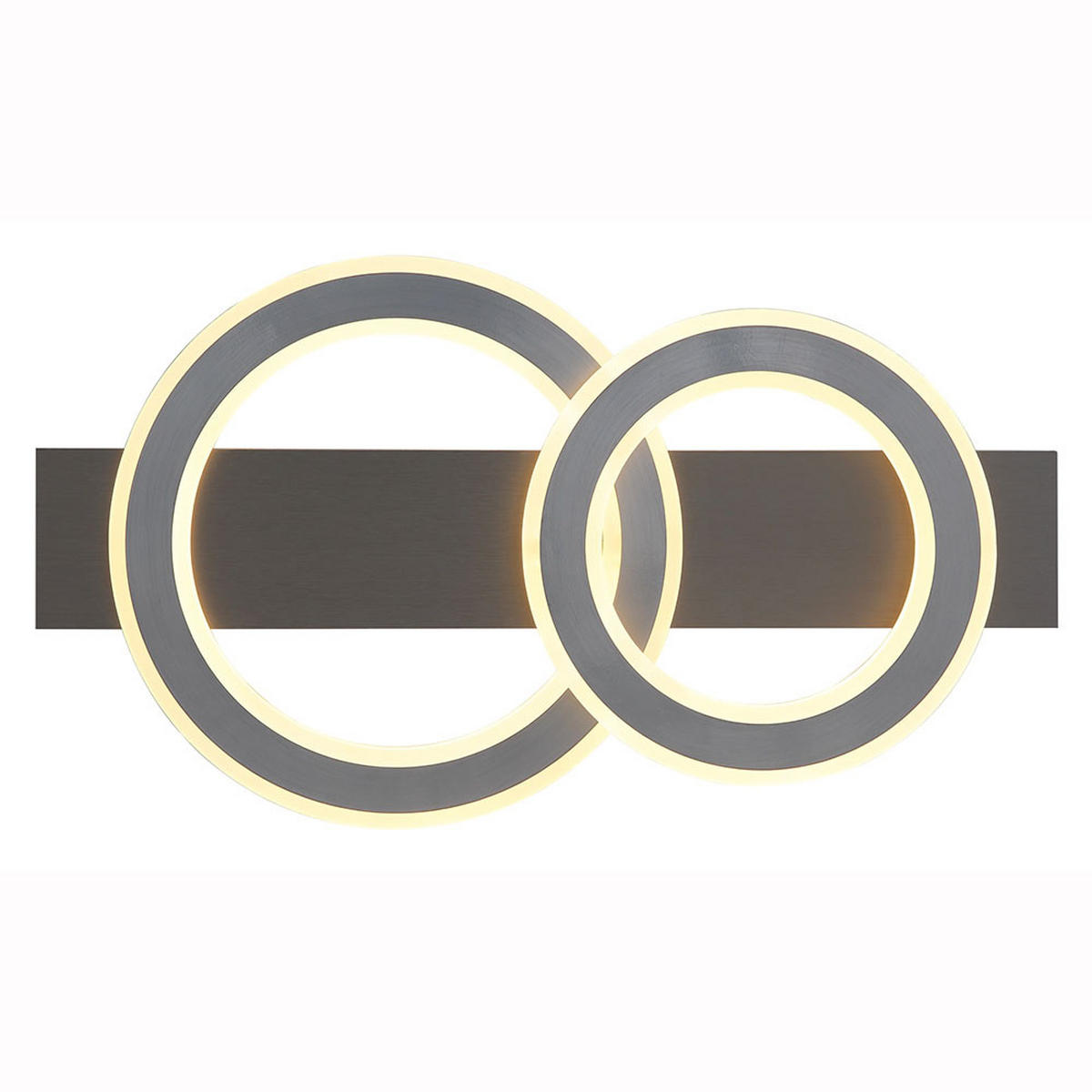 LED DECKENLEUCHTE JAYDEN Schwarz Grau Gebürstet - Schwarz, Metall (63/35/7cm) - Globo Lighting