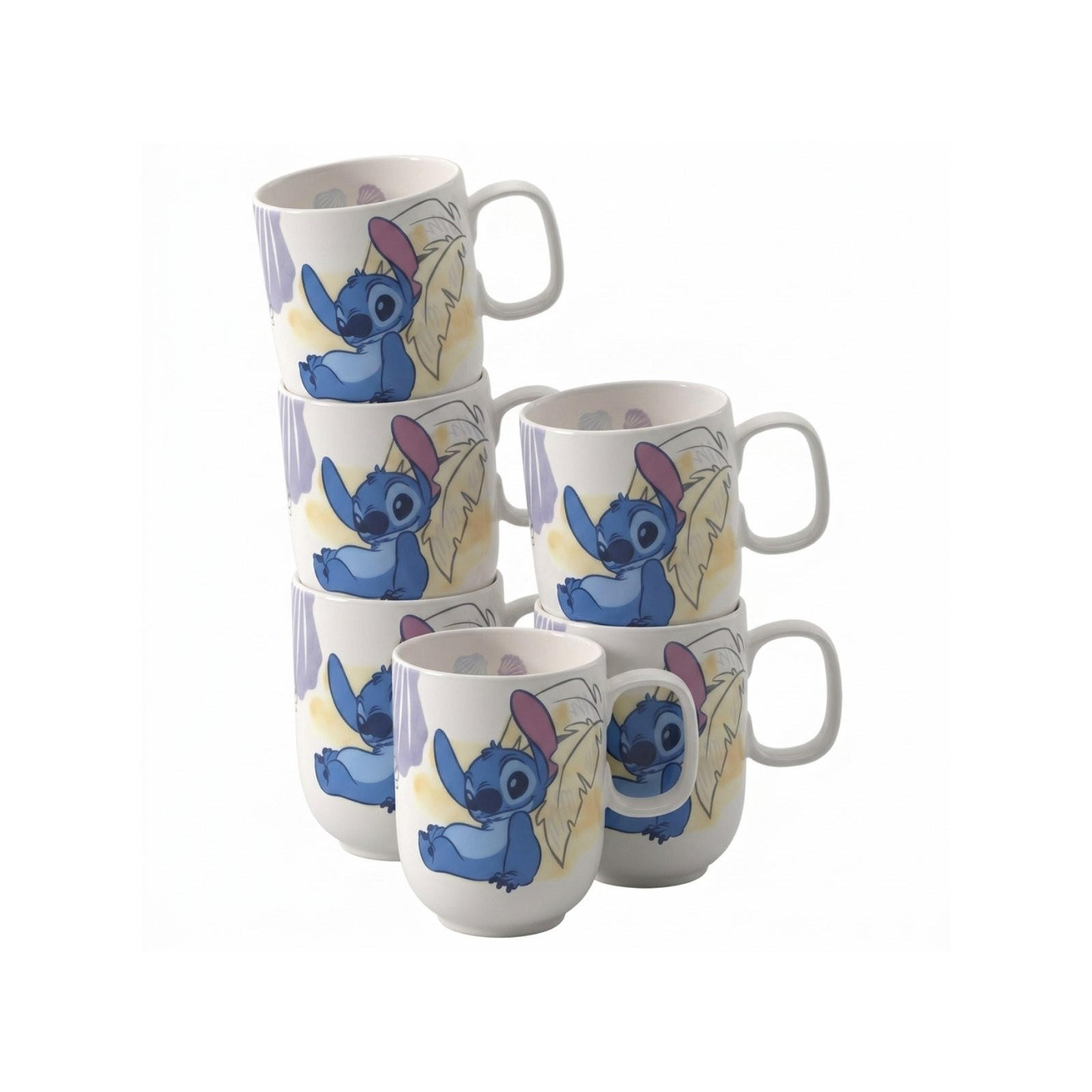 BECHER MIT HENKEL Disney Stitch bunt 280 ml 6er Set - Multicolor, Keramik (0.28L) - Villeroy & Boch