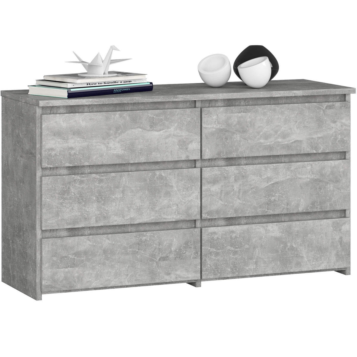 KOMMODE Beton 57/100/35 - Grau, Holzwerkstoff (100/57/35cm) - RAUMHIRSCH FURNITURE
