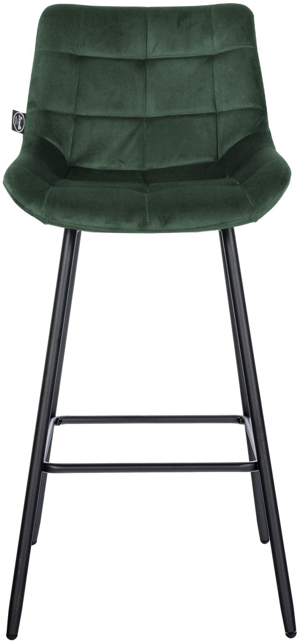 BARHOCKER Samt dunkelgrün - Dunkelgrün/Schwarz, Textil/Metall (49/104/56cm) - CLP