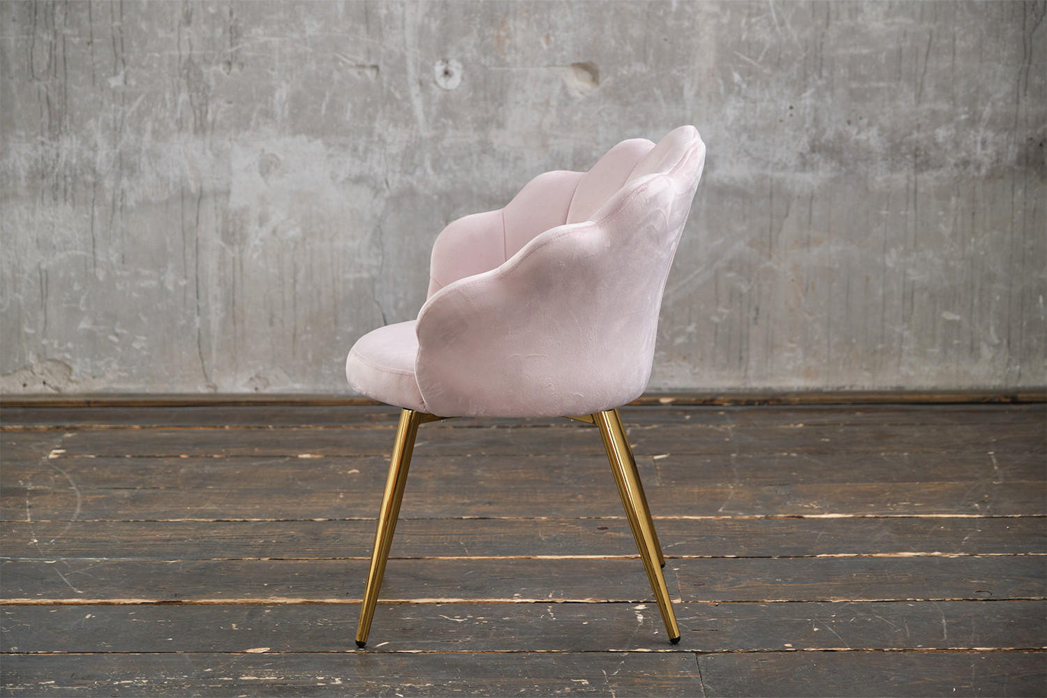 ESSZIMMERSTUHL CARLA Pink Velvet - Pink/Goldfarben, Textil (65/79/58cm) - KAWOLA