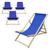 STRANDLIEGE 4er Set Dunkelblau - Dunkelblau, Holz (52/83/117cm) - ECD-Germany