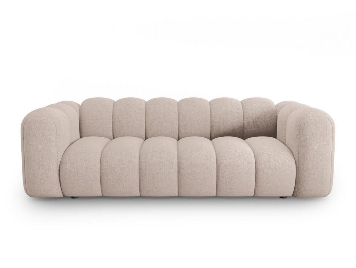 SOFA Lupine aus Chenille-Stoff beige 3 Sitzplätze - Beige, Textil (95/70/230cm) - Micadoni