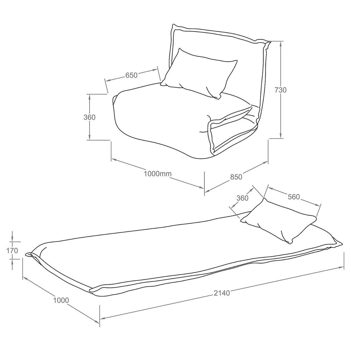 SCHLAFSESSEL - Grau, Textil/Metall (100/73/85cm) - home24