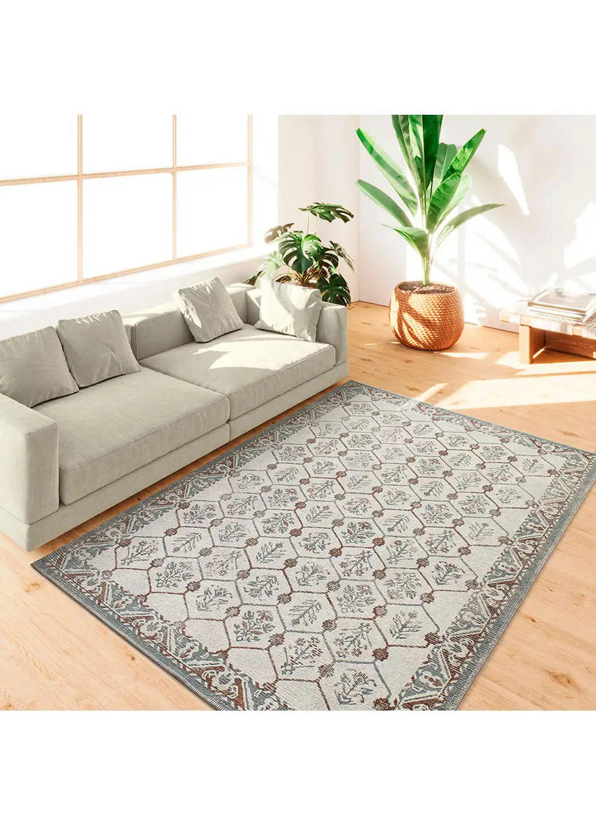 IN- & OUTDOOR-TEPPICH Blau / Kupfer Lua 200/290 cm - Blau/Kupferfarben, Textil (200/290cm) - Atticgo