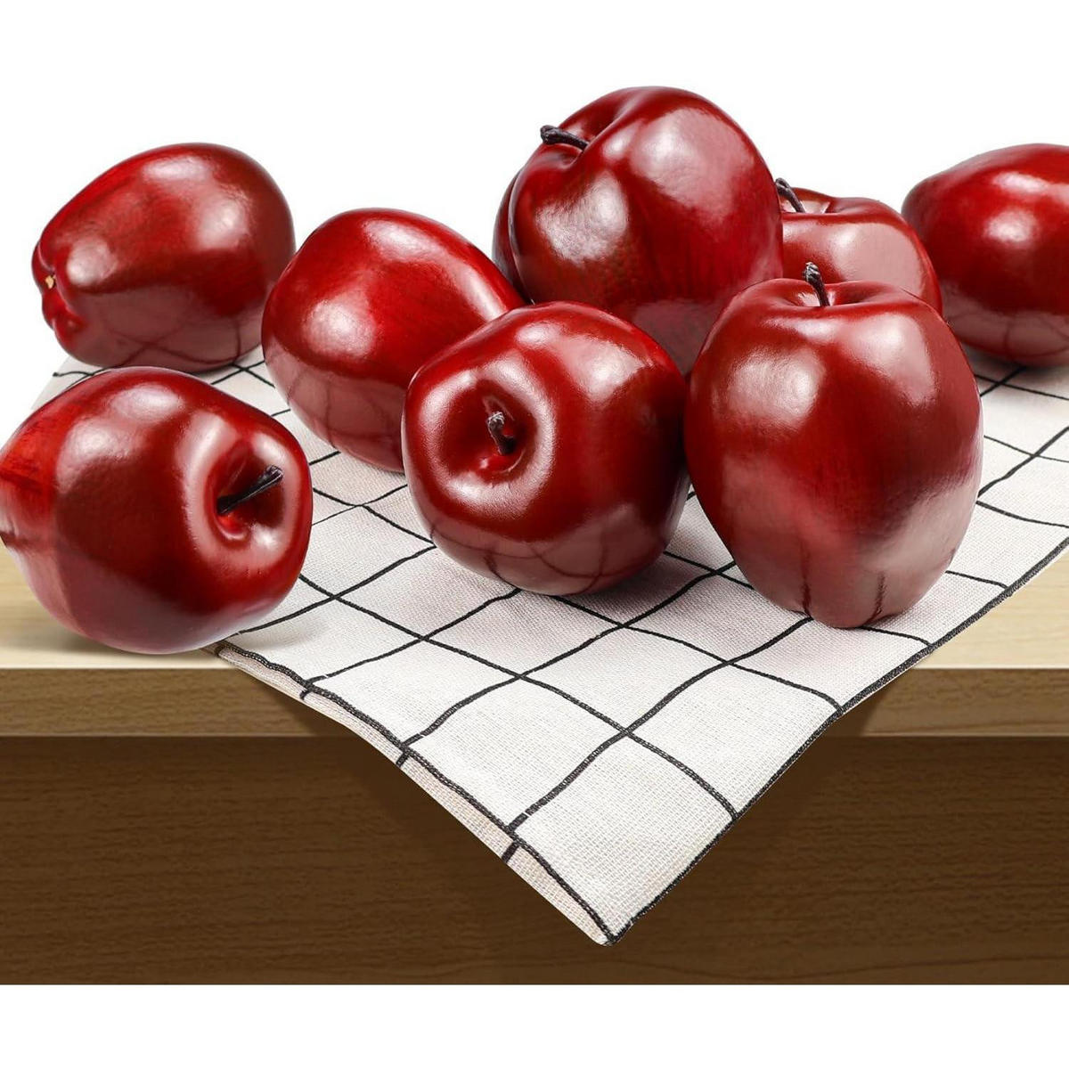 KÜNSTLICHE Äpfel 6 Stück - Rot, Kunststoff (7.9cm)