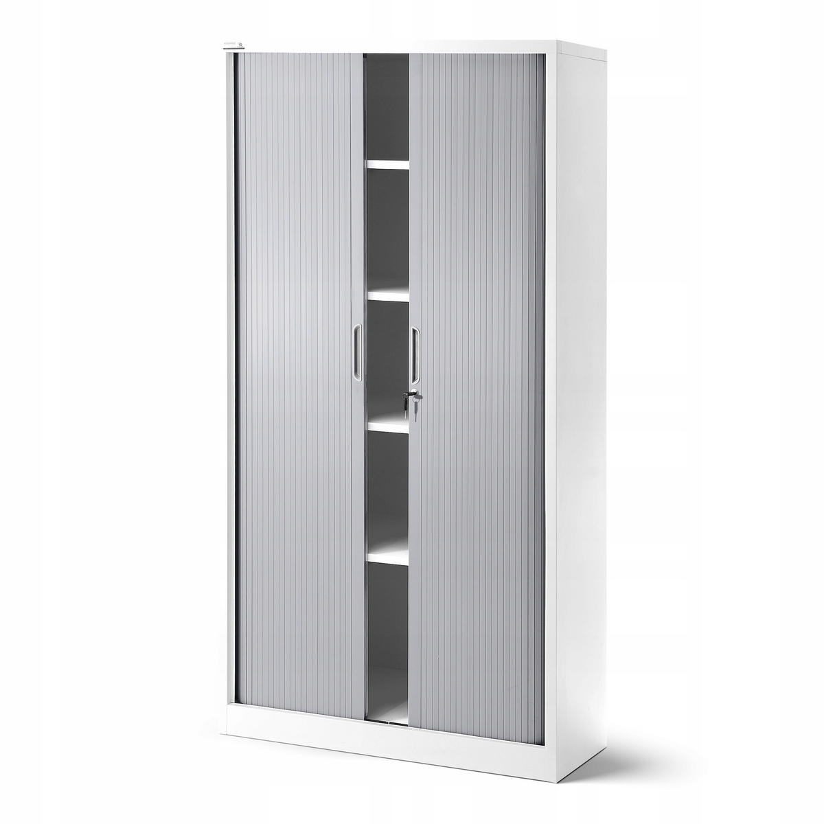 ROLLADENSCHRANK DAMIAN - Weiß/Grau, Metall (90/185/45cm) - Jan Nowak