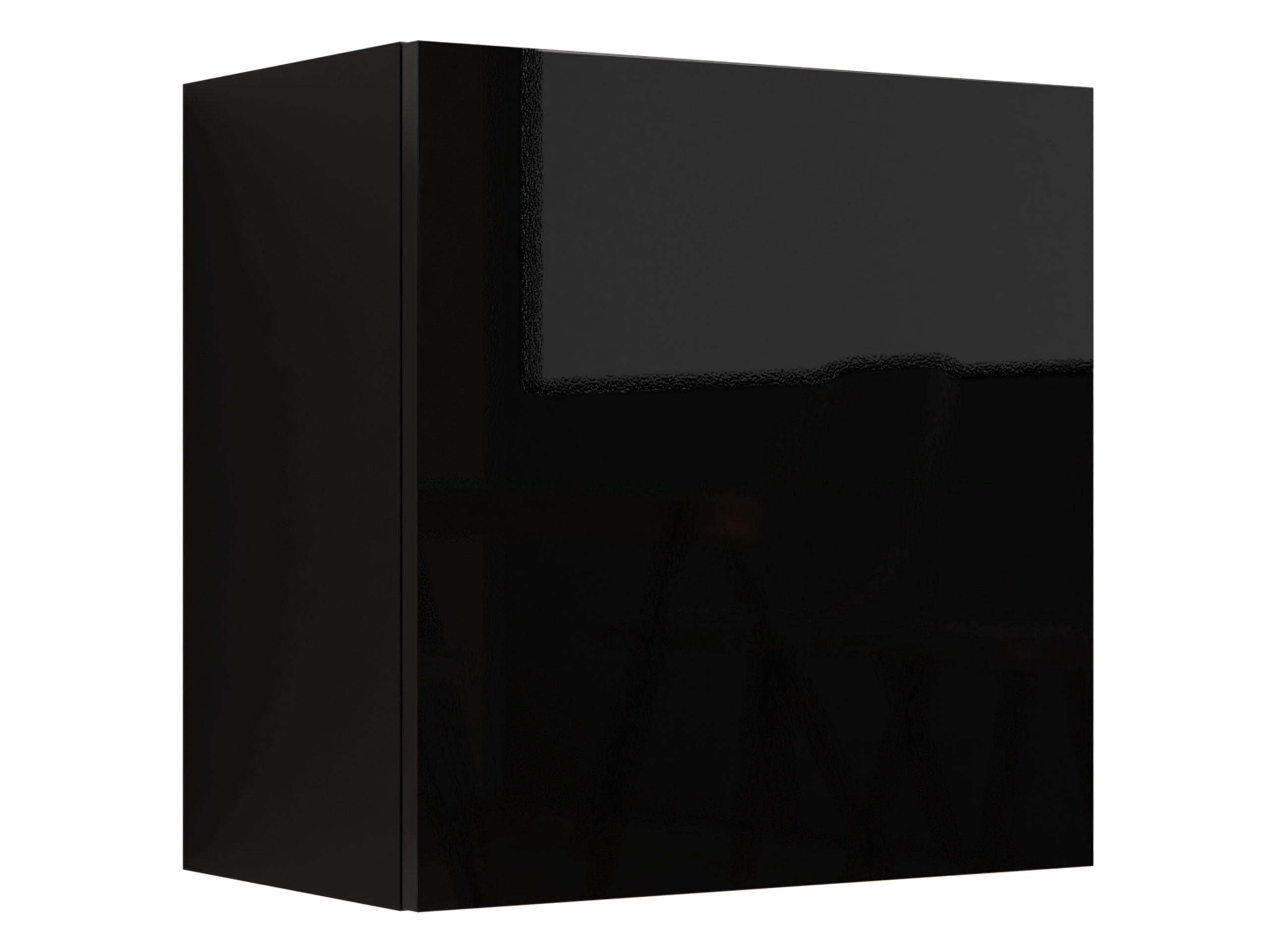 HÄNGEVITRINE Quadrat Vigo - Schwarz Hochglanz/Schwarz, Holzwerkstoff (50/50/30cm) - MIRJAN24