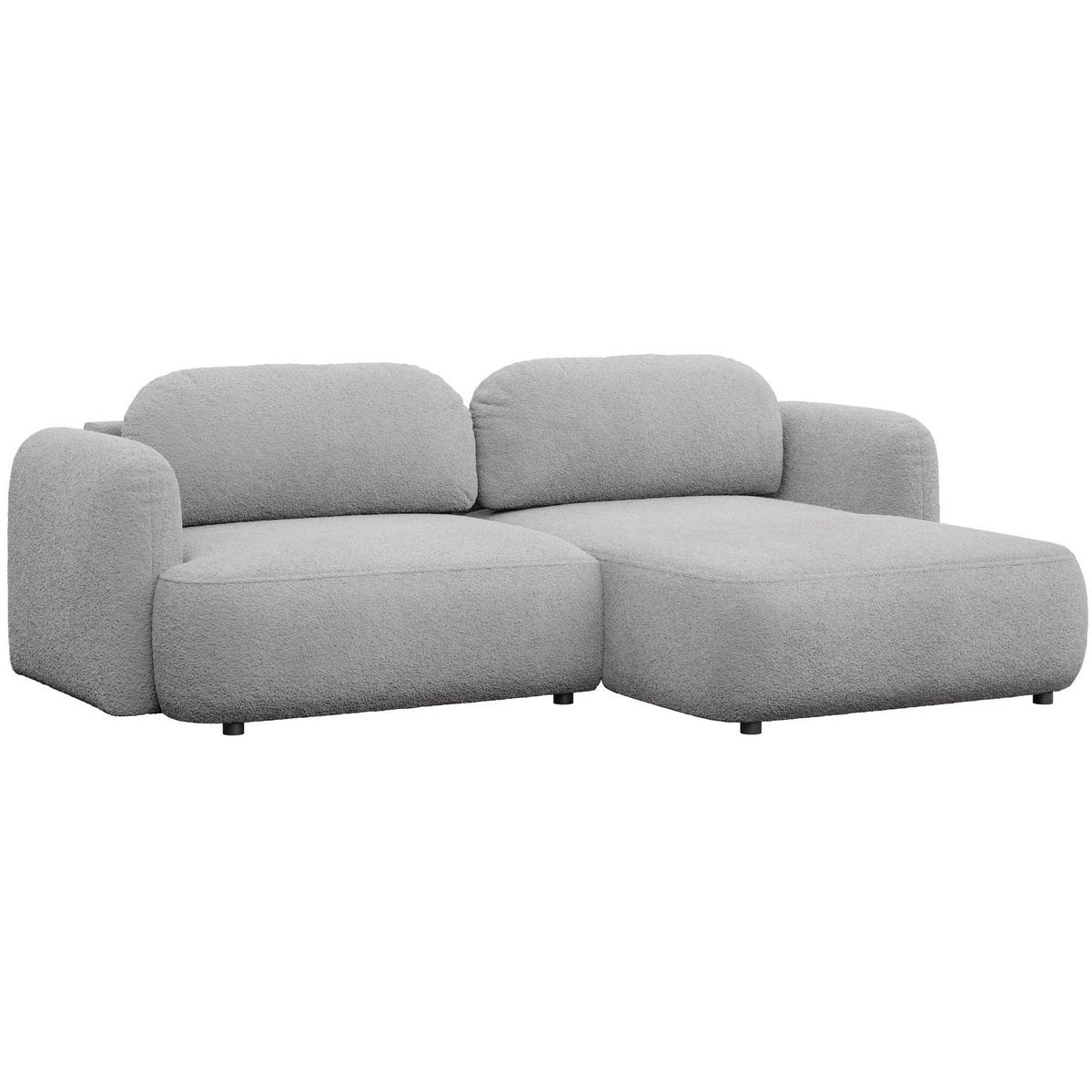 ROHOVÁ pohovka Tvoya, světle šedé bouclé - černá/světle šedá, textil/plast (175/267cm) - Selsey