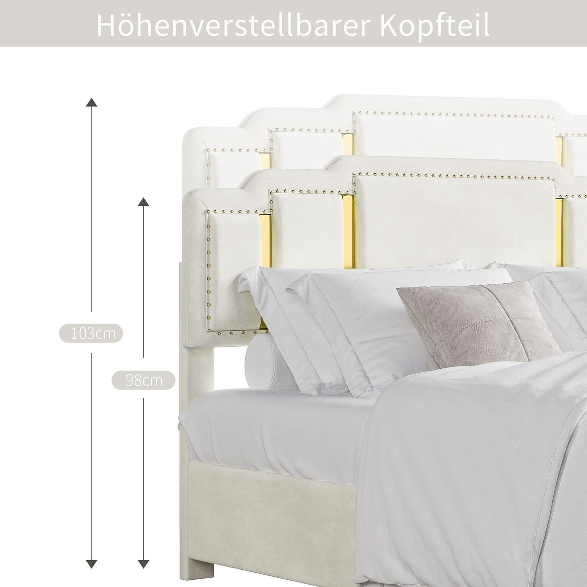 POLSTERBETT 140/200 cm Beige mit 2 Schubladen und LED-Ambientebeleuchtung - Beige, Textil (140/200cm) - Oxeza
