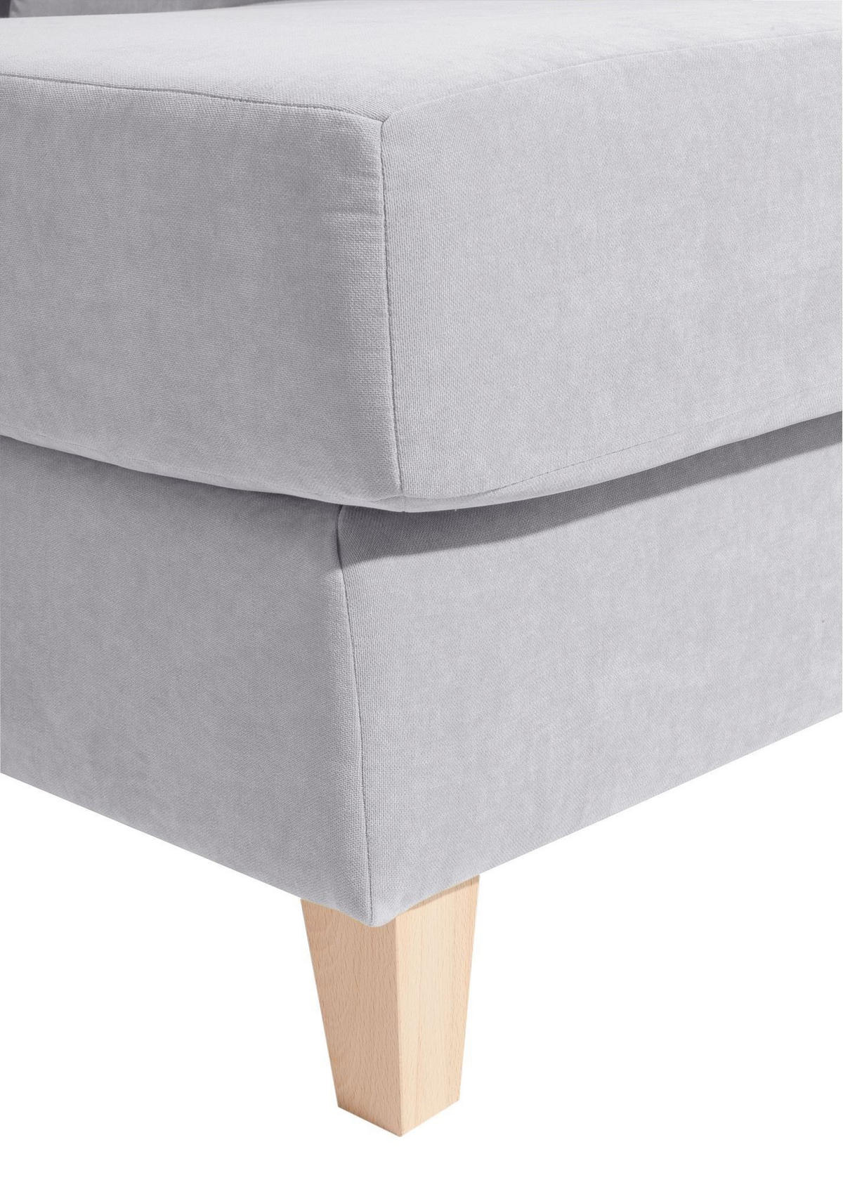 SESSEL XXL Karil Bezug Veloursstoff Buche natur / silber - Grau, Kunststoff (142/107/136cm) - 58aufmkessel