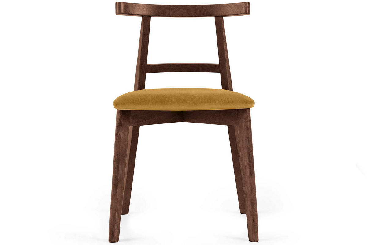 ESSTISCHSTÜHLE LILIO 2 St Vintage, Gelb / mittelbraun - Gelb/Braun, Holz/Textil (47/76/45cm) - KONSIMO®