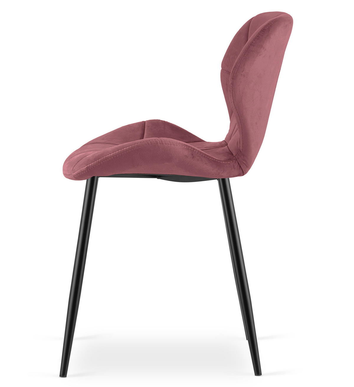 STUHL Dunkelrosa 46x53 cm MANGO Samtbezug - Dunkelrosa, Kunststoff (46/46/53cm)