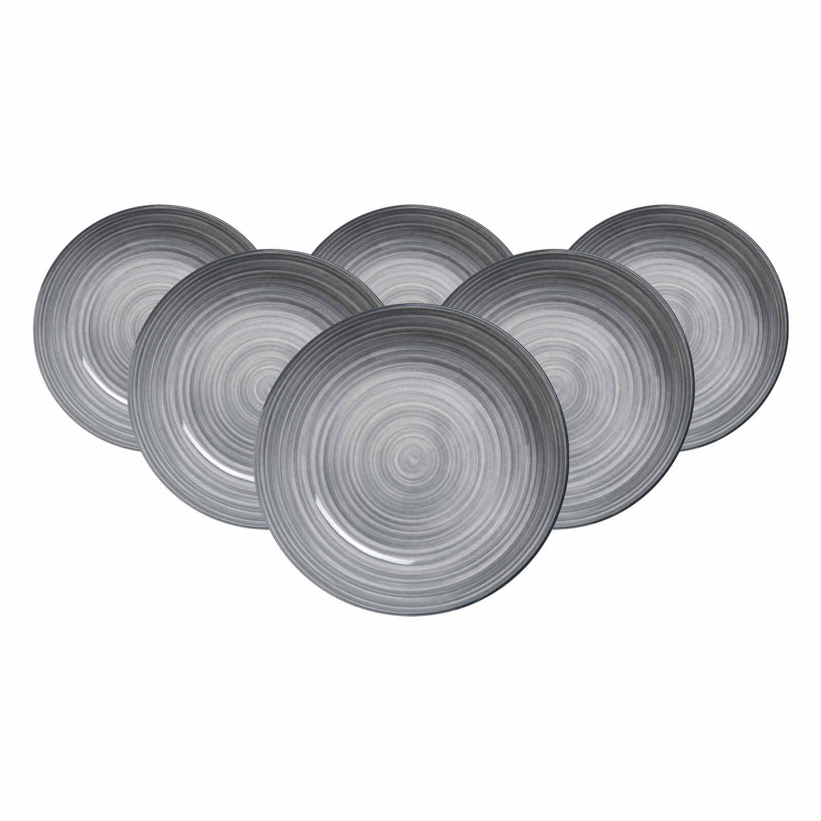 SUPPENTELLER Sendai Wirbel grau ø 20 cm 6er Set - Grau, Keramik (20cm) - Ritzenhoff Breker