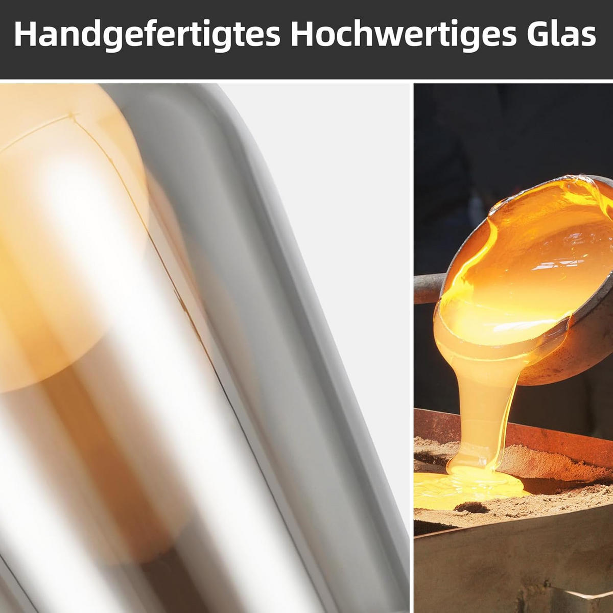 KRONLEUCHTER Leuchtind 12.0/12.0/142.5 cm - Dunkelgrau, Glas (142.5/12/12cm) - ZMH