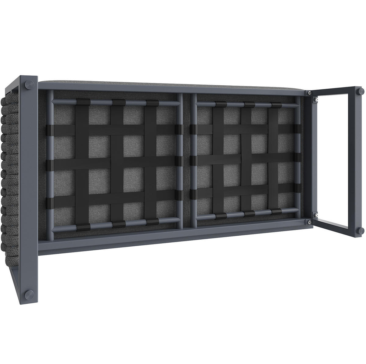 GARTENMÖBEL 110x66x86cm grau aus Metall und Olefin - Grau, Metall - Modfu