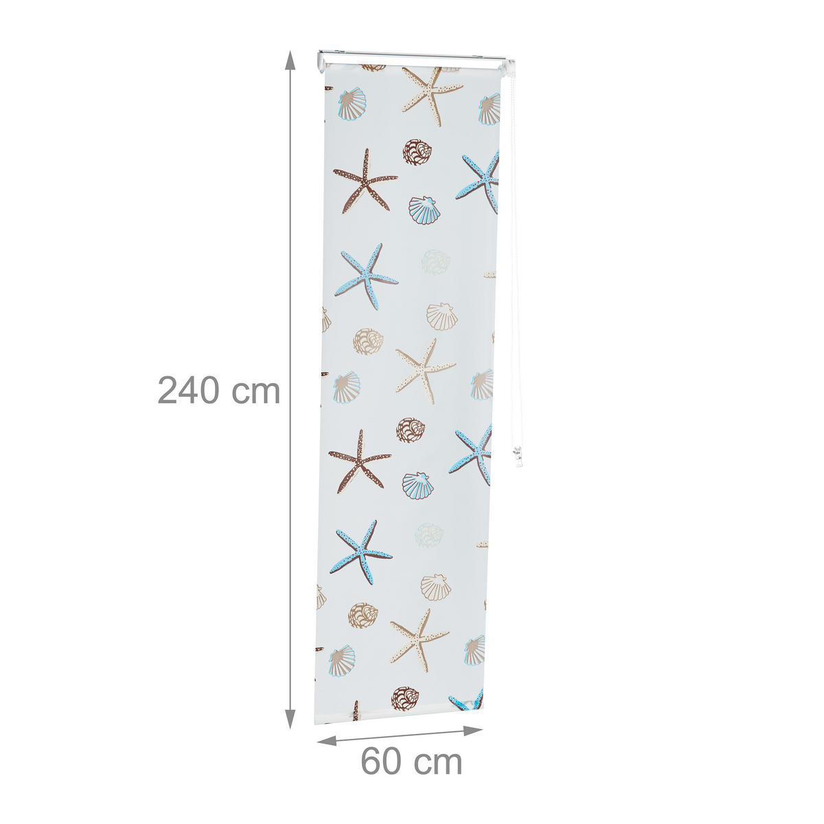 DUSCHROLLO - Multicolor, Kunststoff/Metall (60/5cm) - Relaxdays