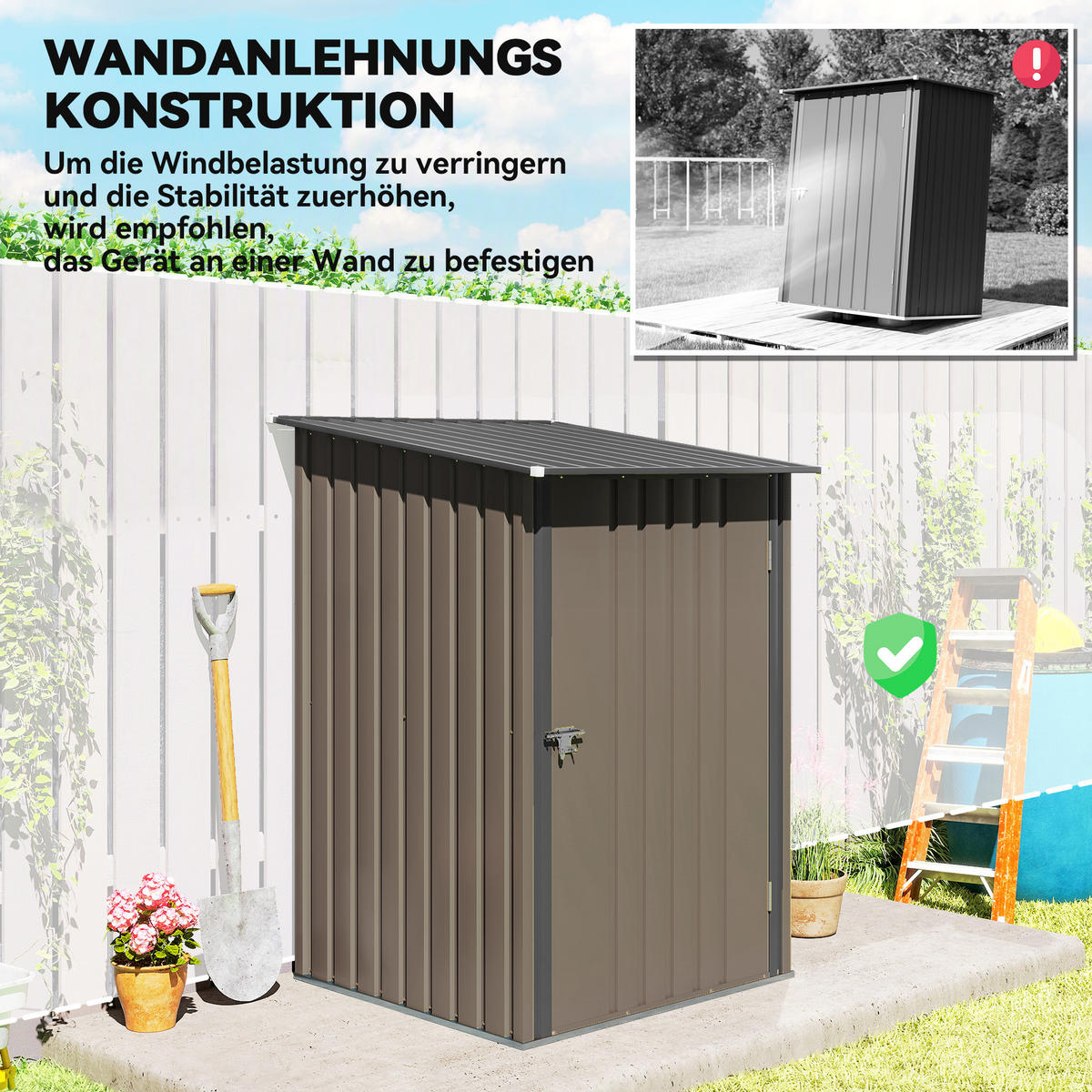 GARTENHAUS Braun 100.0/103.0/160.0cm - Braun, Metall (103/160/100cm)