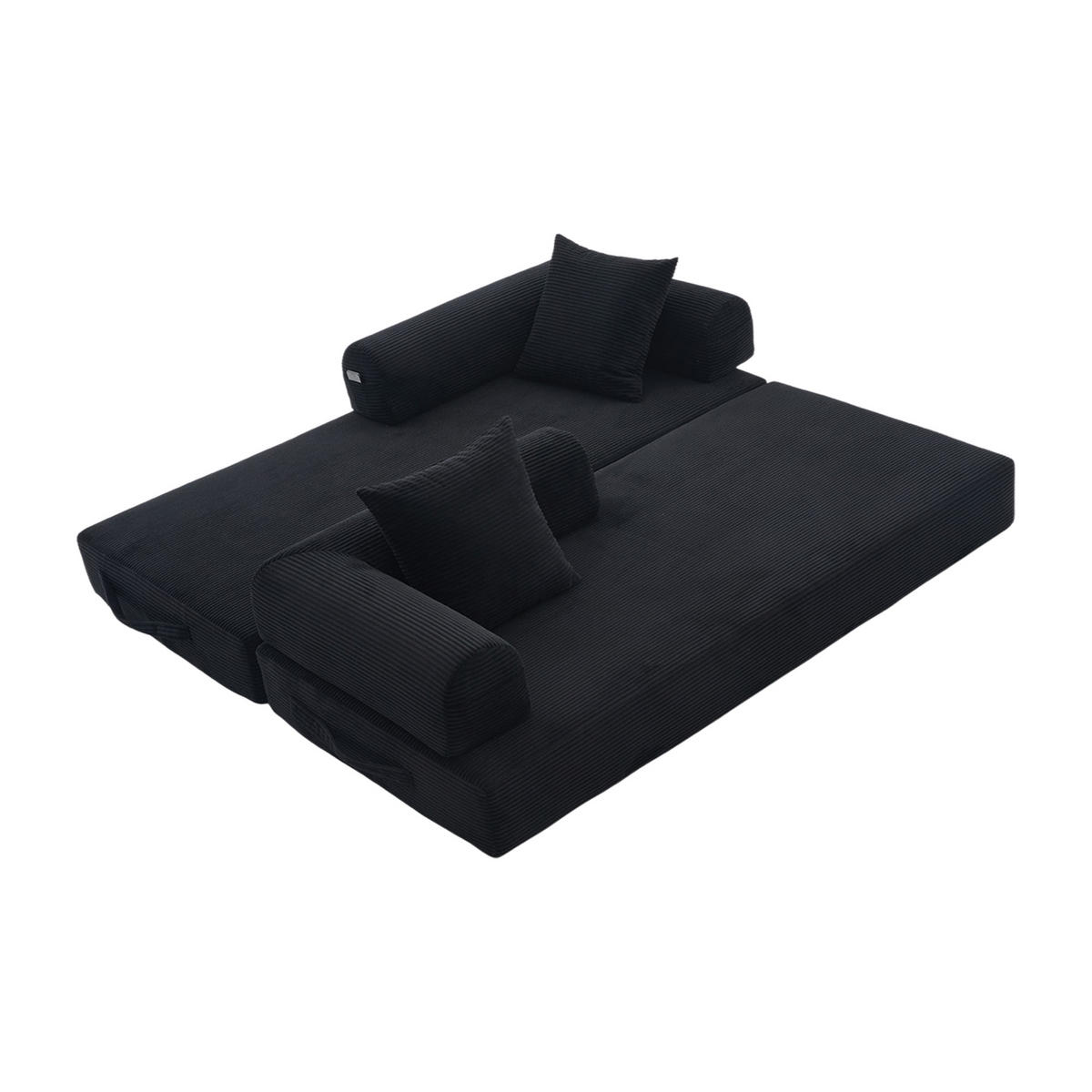 SCHLAFSOFA 200/94/67 cm Schwarz - Schwarz, Textil (94/67/200cm)