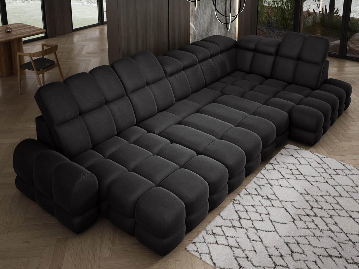 ECKSOFA TOLLO Solar-stoff U-form 400x217x105 cm anthrazit - Schwarz, Holz/Textil (217/400cm) - DomoHome