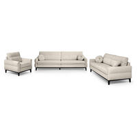 SITZGARNITUR Belweder, zwei Sofas+Sessel, Beige, Bouclé - Wengefarben/Beige, Holz/Textil (268/95/94cm) - Beautysofa