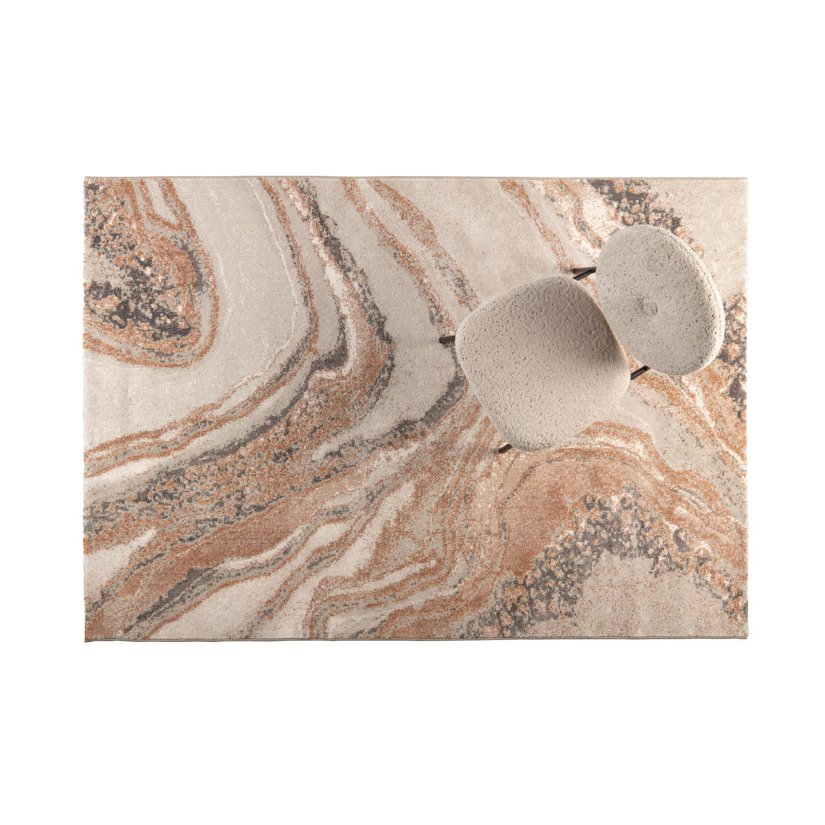 TEPPICH Solar 160x230 cm Grau/ Terra - Braun, Kunststoff (160/230cm) - Zuiver