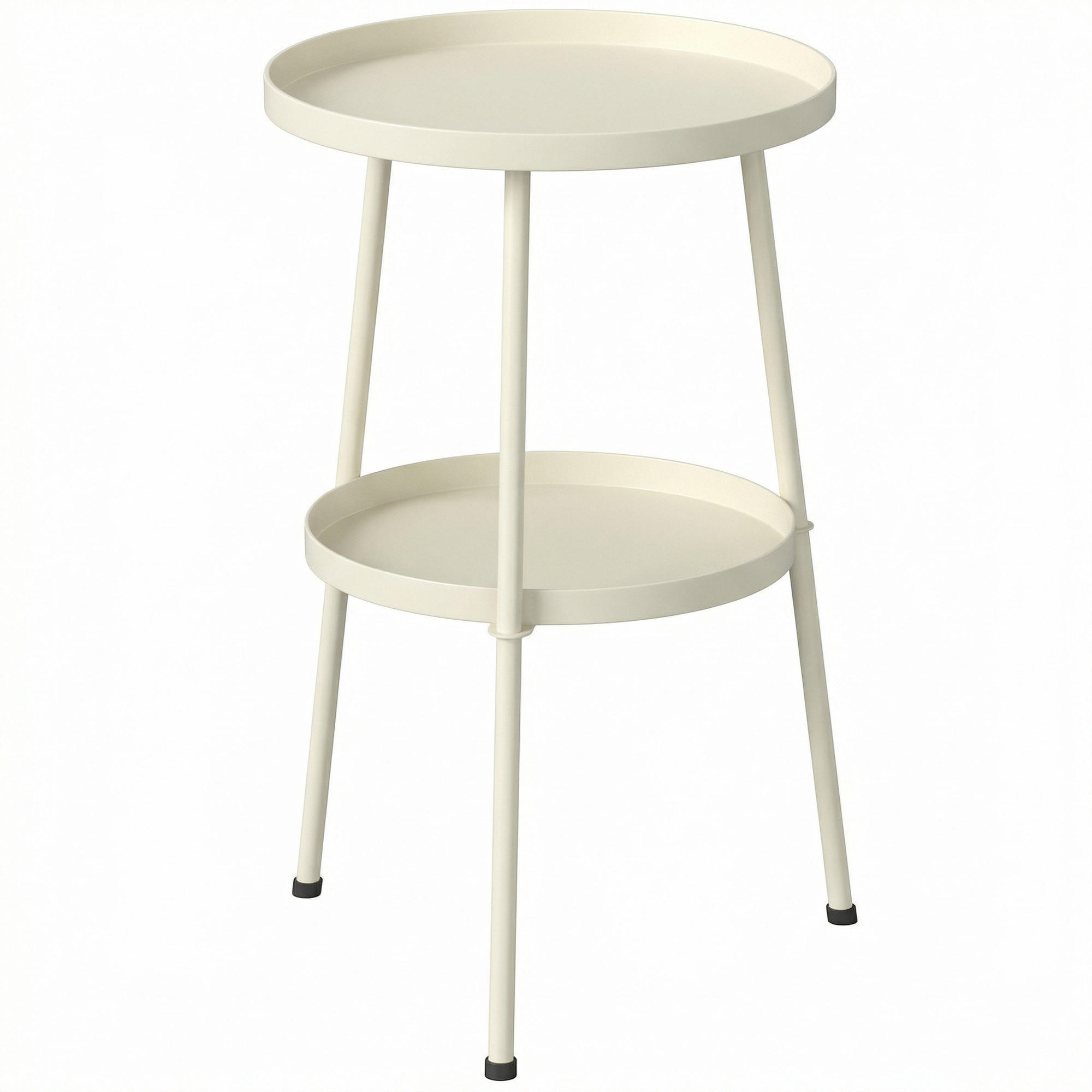 OUTDOOR-BEISTELLTISCH Metall Kunststoff Cremeweiß - Creme, Metall (36/36/53cm) - Outsunny