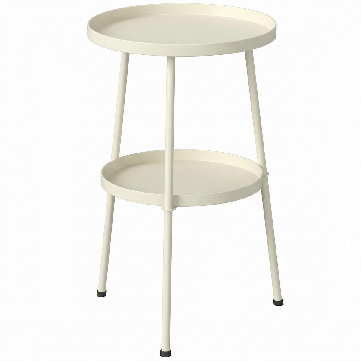 OUTDOOR-BEISTELLTISCH Metall Kunststoff Cremeweiß - Creme, Metall (36/36/53cm) - Outsunny