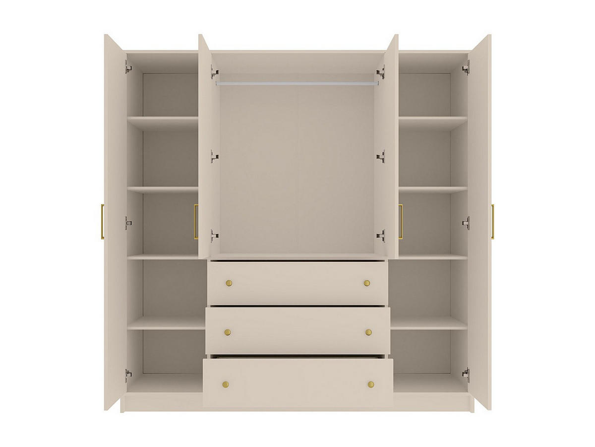 KLEIDERSCHRANK - 196 cm x 58 cm - holz - beige Lizandro - Beige, Holz (196/200/58cm) - Vente-Unique