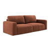 3-SITZER SOFA mit Schlaffunktion Chenille Stoff Orange - Terra cotta/Schwarz, Kunststoff/Textil (244/79/102cm) - Makamii