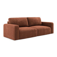 3-SITZER SOFA mit Schlaffunktion Chenille Stoff Orange - Terra cotta/Schwarz, Kunststoff/Textil (244/79/102cm) - Makamii
