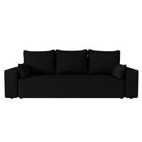 SOFA Vens mit Bettkasten und Schlaffunktion, Cordstoff - Schwarz, Holzwerkstoff (242/85/95cm)