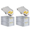 EUROBOX 4x Nextgen Color Mit Auflagedeckel 22x40x60cm Griffe Gelb Geschlossen - Gelb, Kunststoff (40/22/60cm) - PROREGAL