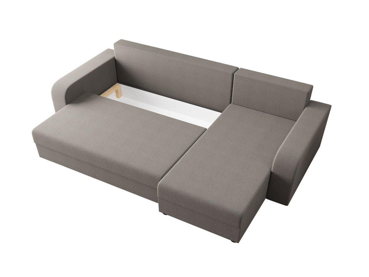 ECKSOFA HEWLET L BIS Sawana 21 Rechts mit Schlaffunktion - Grau, Textil (240/140cm) - Bedante