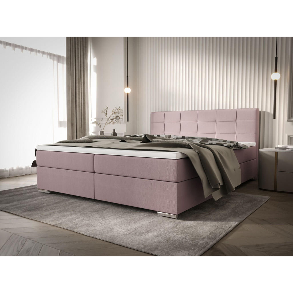 Thumbnail - Bedante Boxbett, Pink, Textil, Höhe ca. 19 cm, 180x200 cm, Oeko-Tex® Standard 100, Schlafzimmer, Betten, Boxspringbetten