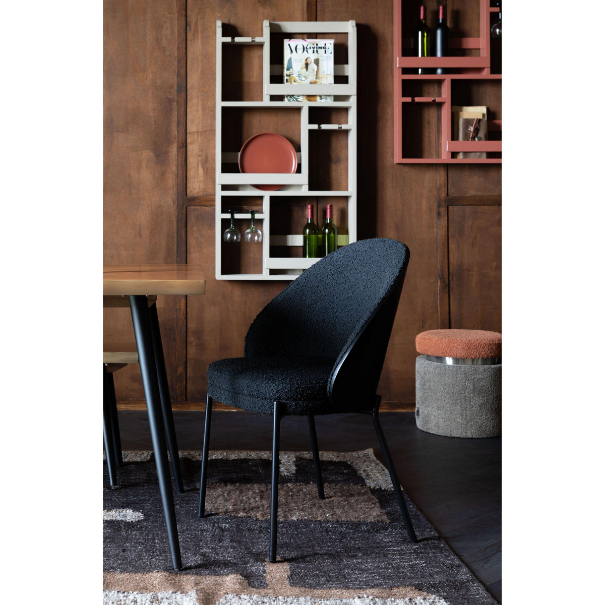 ESSZIMMERSTUHL Rodin Schwarz - 2 er Set - Beige/Schwarz, Holzwerkstoff (55/85/56cm) - Dutchbone