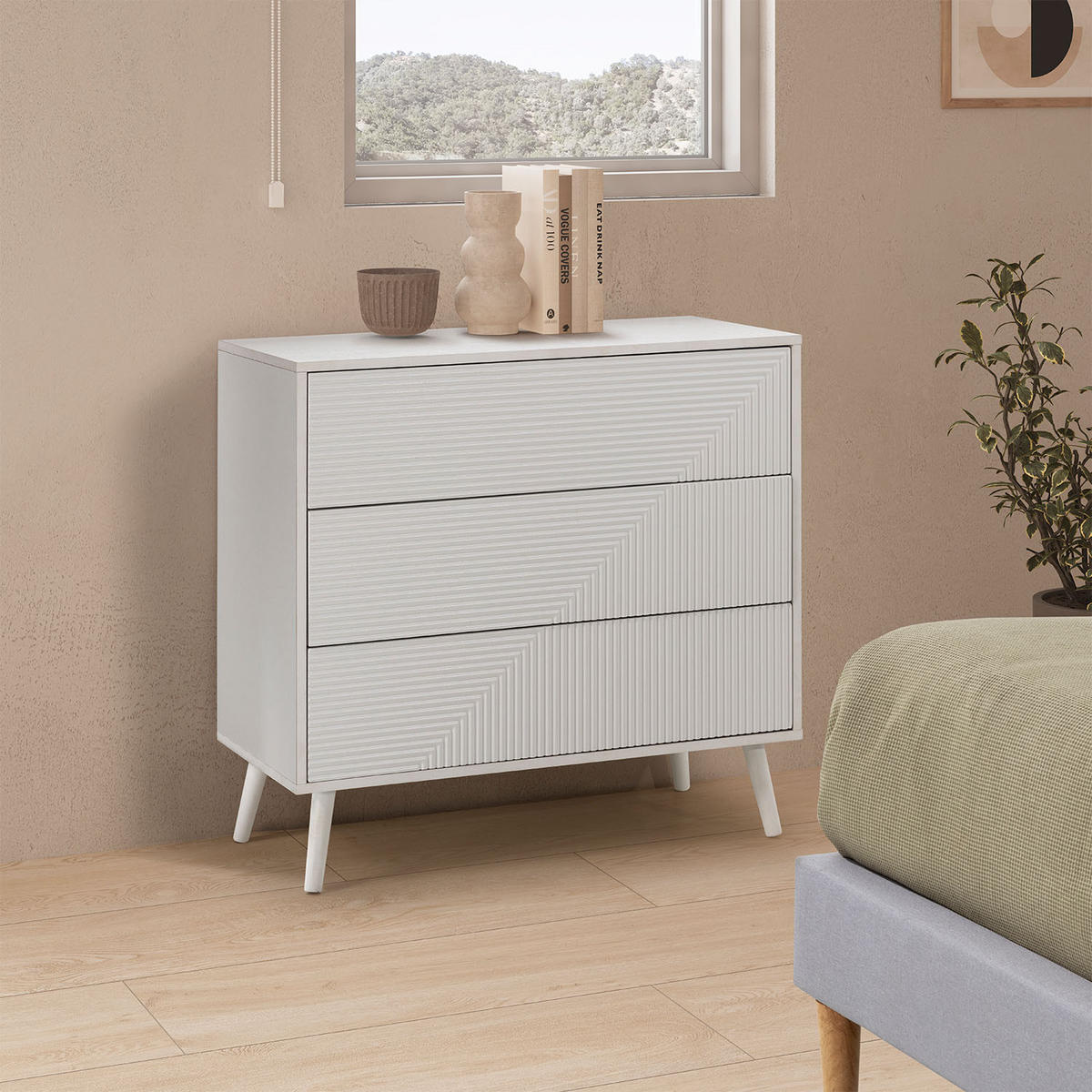 KOMMODE 80/80/40 Telmo Weiß - Weiß, Holzwerkstoff (80/80/40cm) - VS Venta-stock