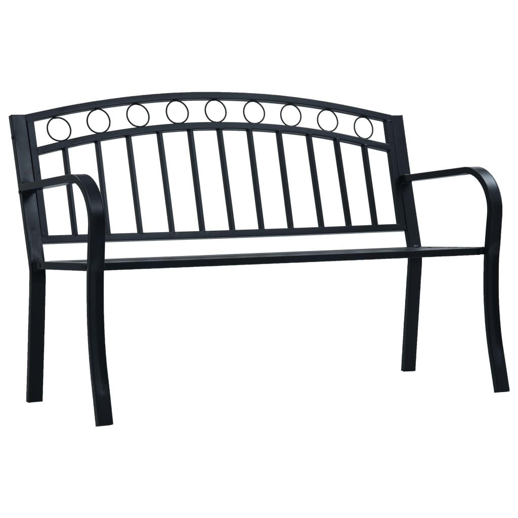 furnicato Gartenbank Schwarz 125x84x53 cm