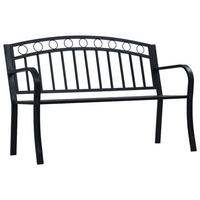 GARTENBANK 125 cm Schwarz Stahl - Schwarz, Metall (125/84/53cm) - furnicato