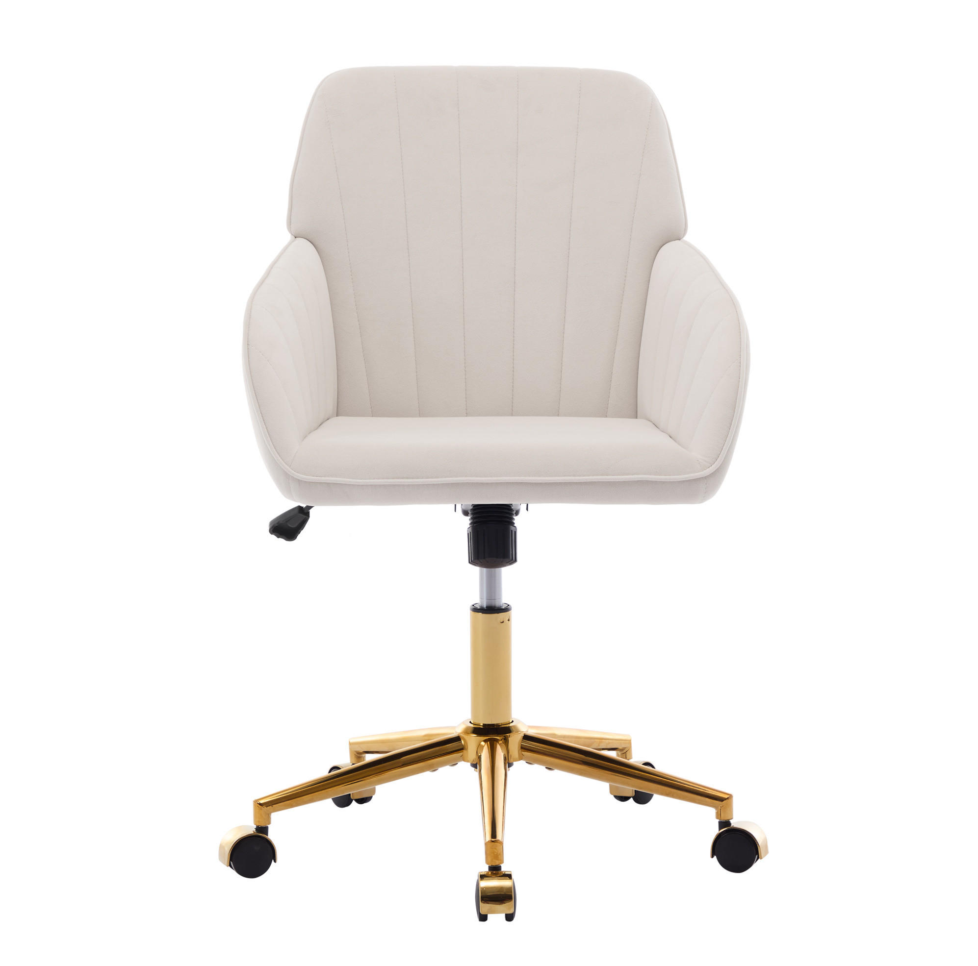 DREHSTUHL 60/60/96,5 cm weiß aus Samt mit 360°-Drehfunktion - Weiß, Textil (62/97/60cm) - OKWISH